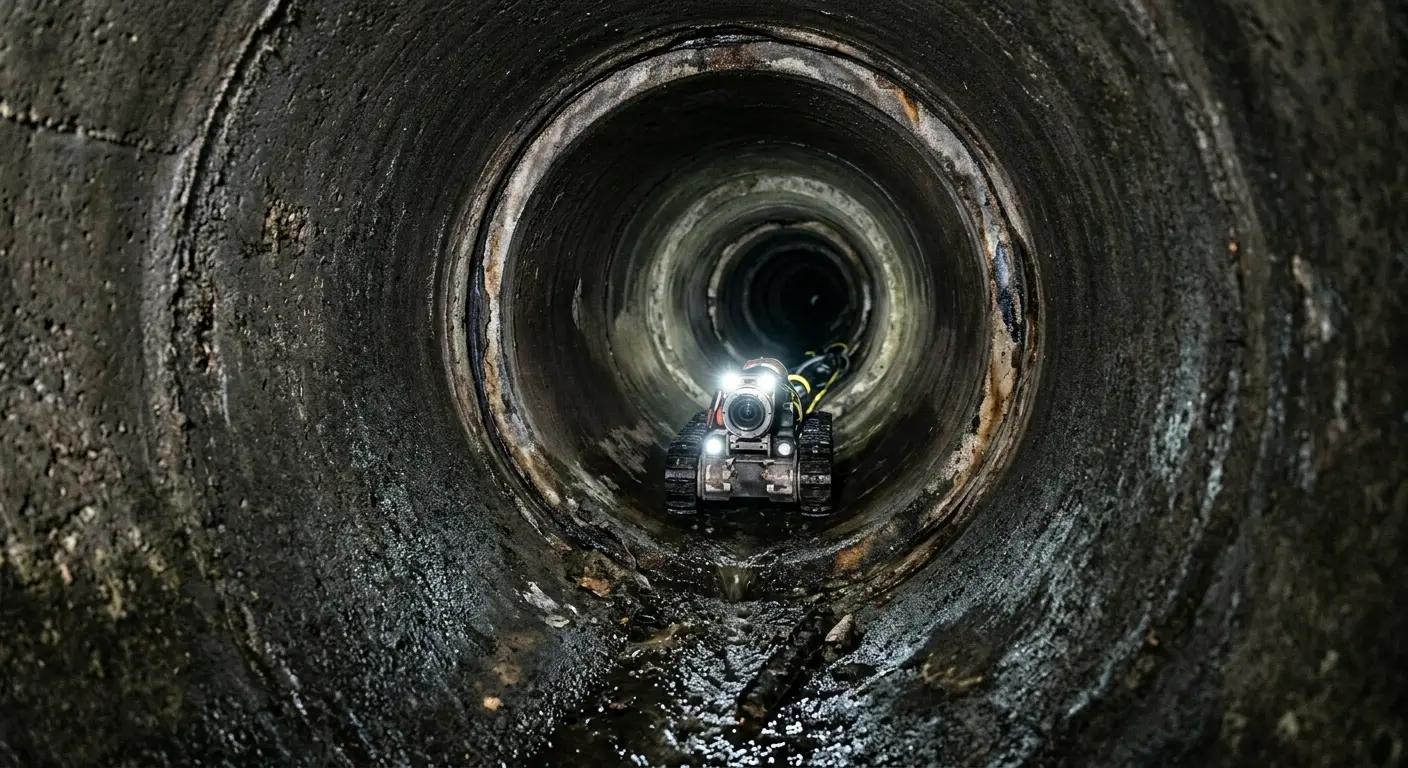 Robotic sewer camera inspecting pipe interior for Sewer Line Repair in Mendota Heights